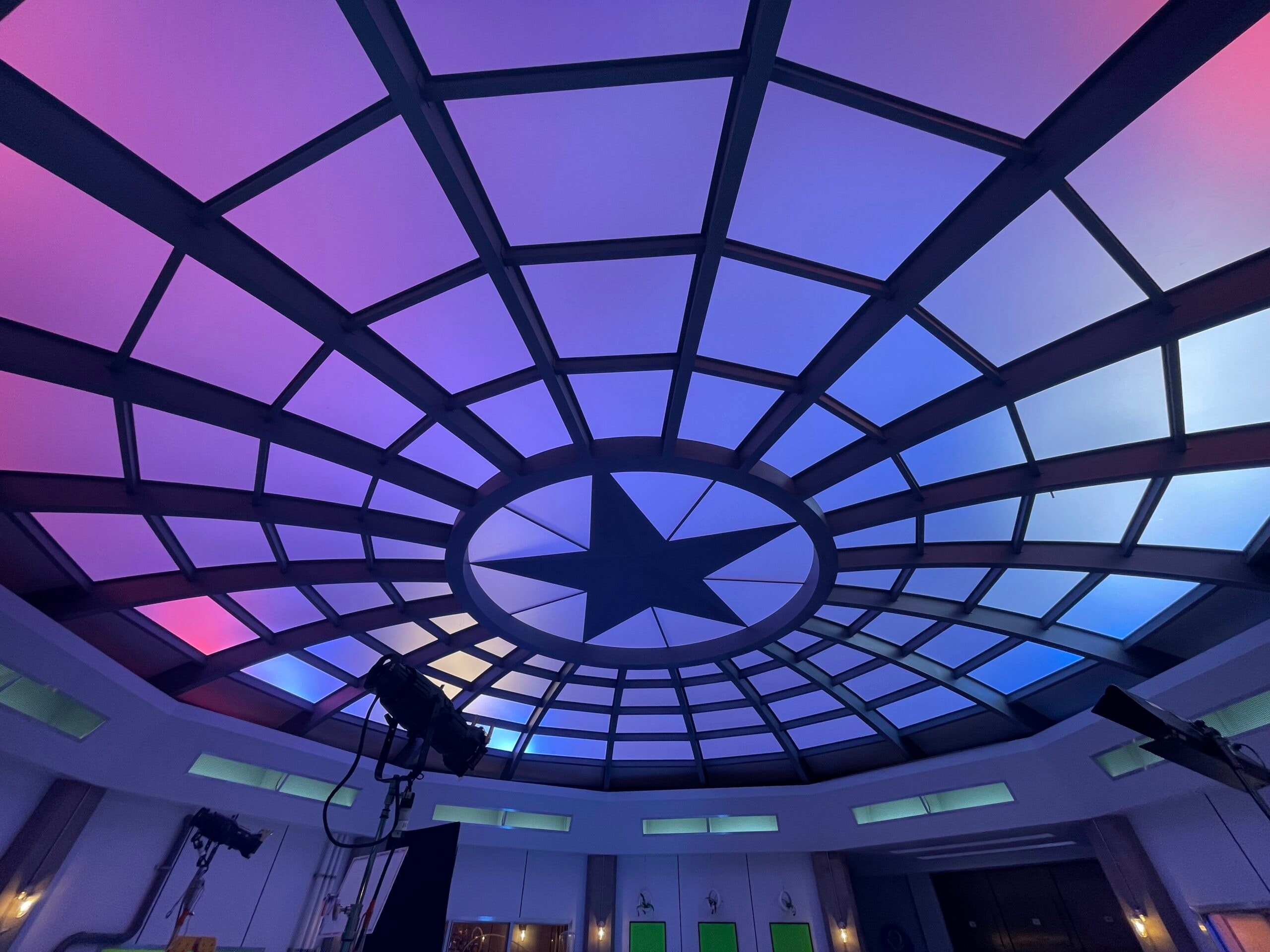 Saving Bikini Bottom: The Sandy Cheeks Movie — star dome ceiling with purple lighting